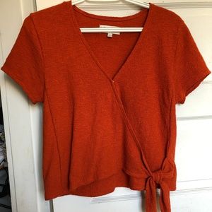 Madewell Texture & Thread Red/Orange Tie Top S